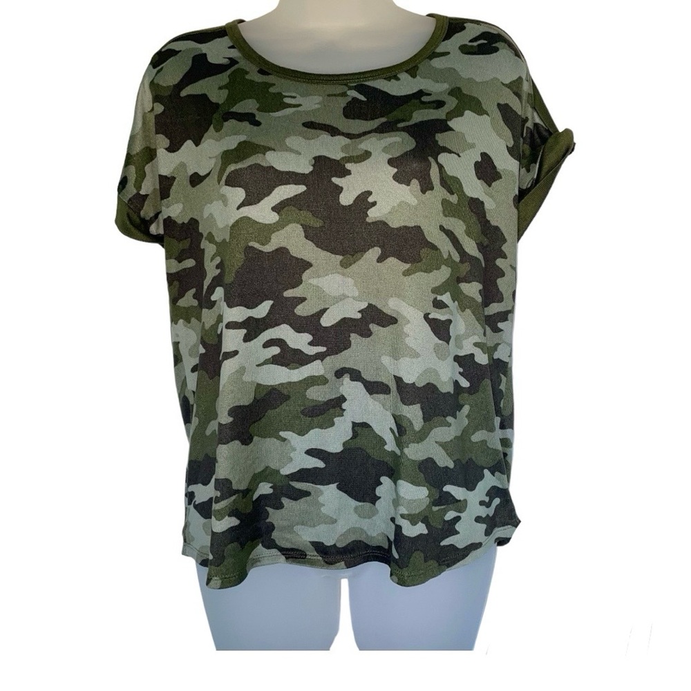 Lucky Brand Green Camo Army PJ Pajama Sets Soft Comfy Pants Tank Tee L - Picture 2 of 15